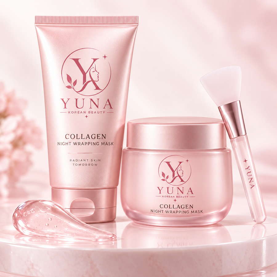 YUNA Collagen Night Wrapping Mask with applicator brush
